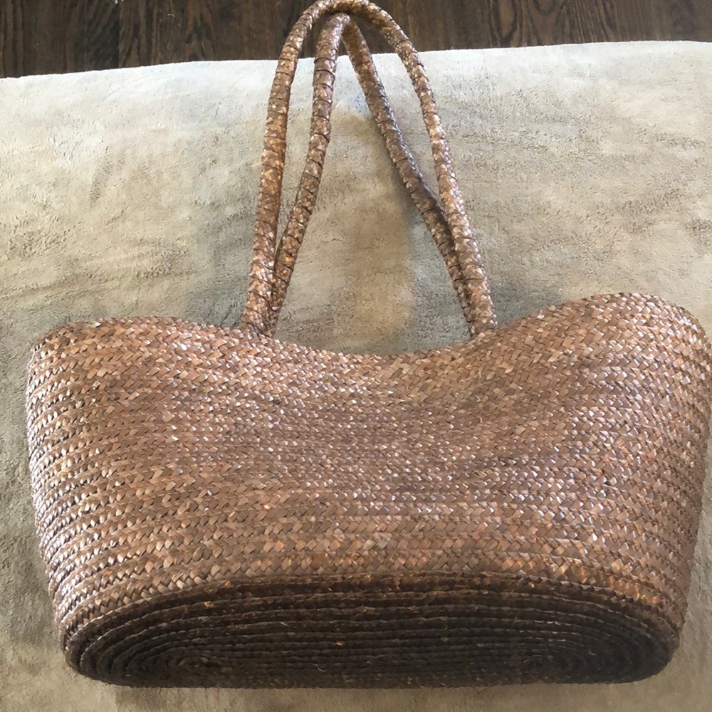 Sassy Brown Straw Beach Bag
